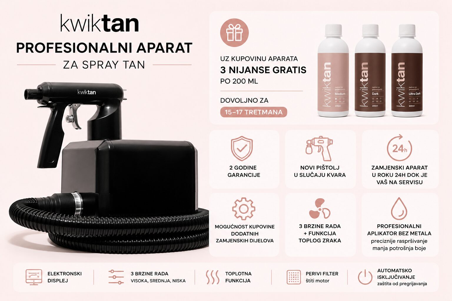 KWIKTAN Profesionalni aparat za spray tan Bosna i Herecegovina